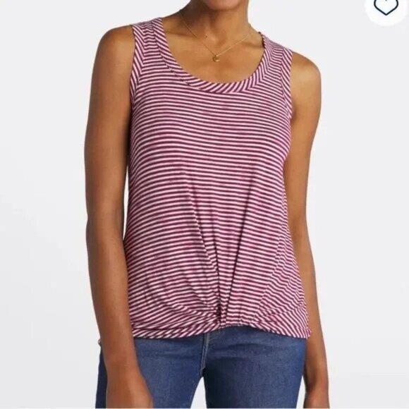 Nine Britton Stitch Fix Levie Knot Front Top Small Petite Maroon - Picture 1 of 6